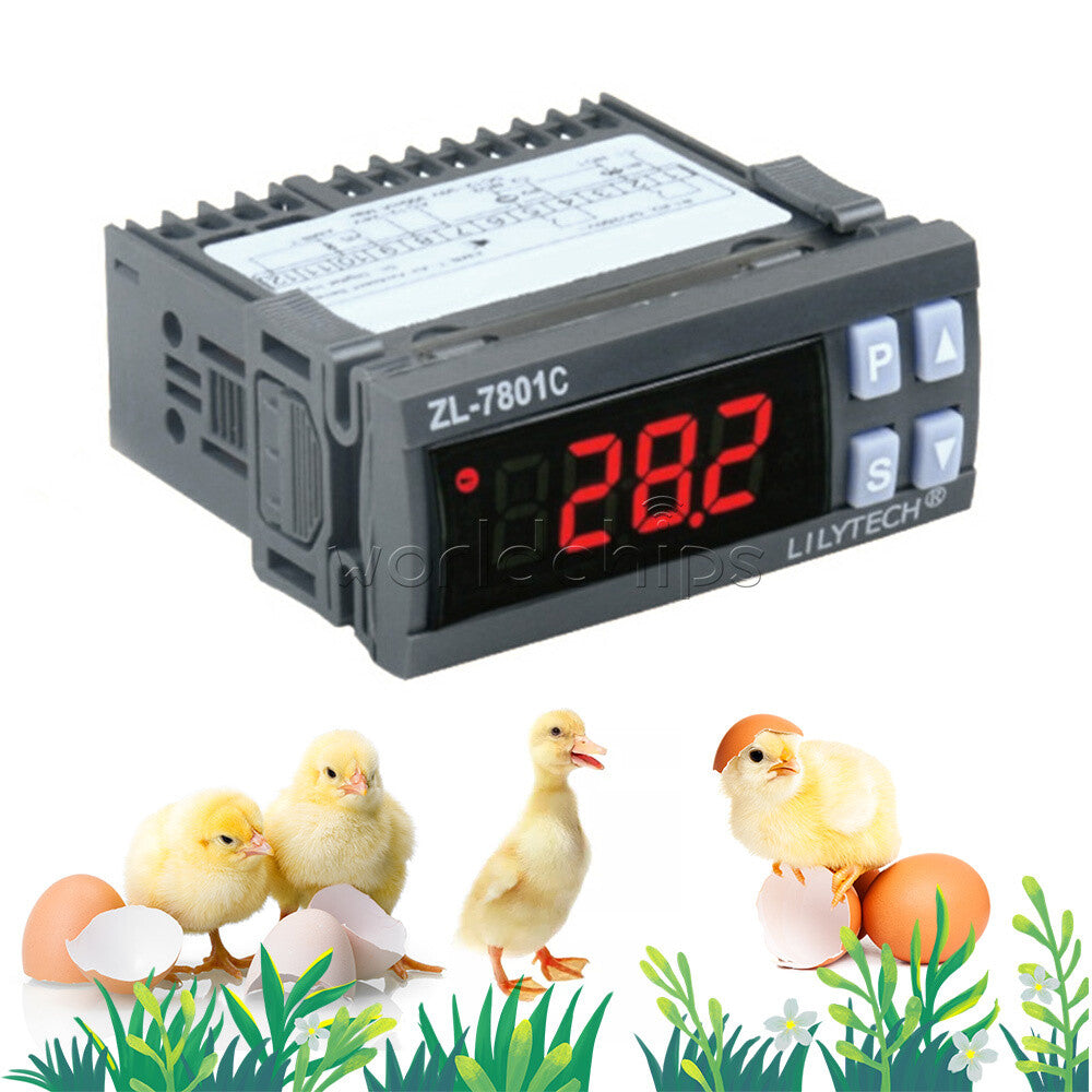 Temperature Humidity Incubator Controller ZL-7801C AC100V-240V Dual 16A Outputs