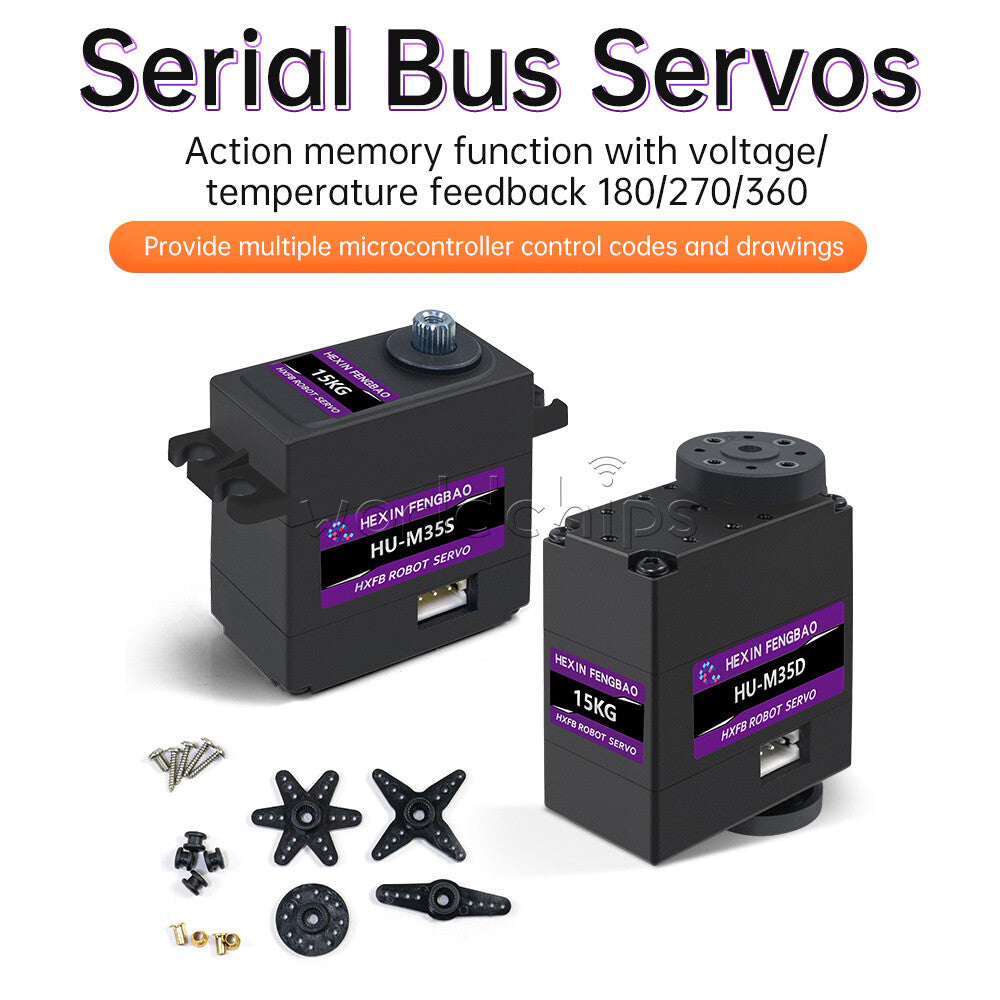 DC5-8.4V Robot DIY Servo 15kg Serial Bus Servo Metal Gear Single/Dual-axis