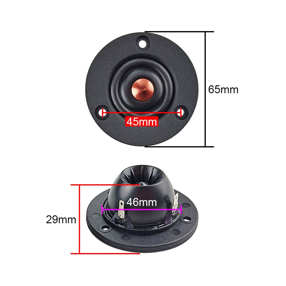 2x 2 Inch 30W Dome Tweeter Speaker Unit Silk Diaphragm Neodymium Treble 4/6 ohm