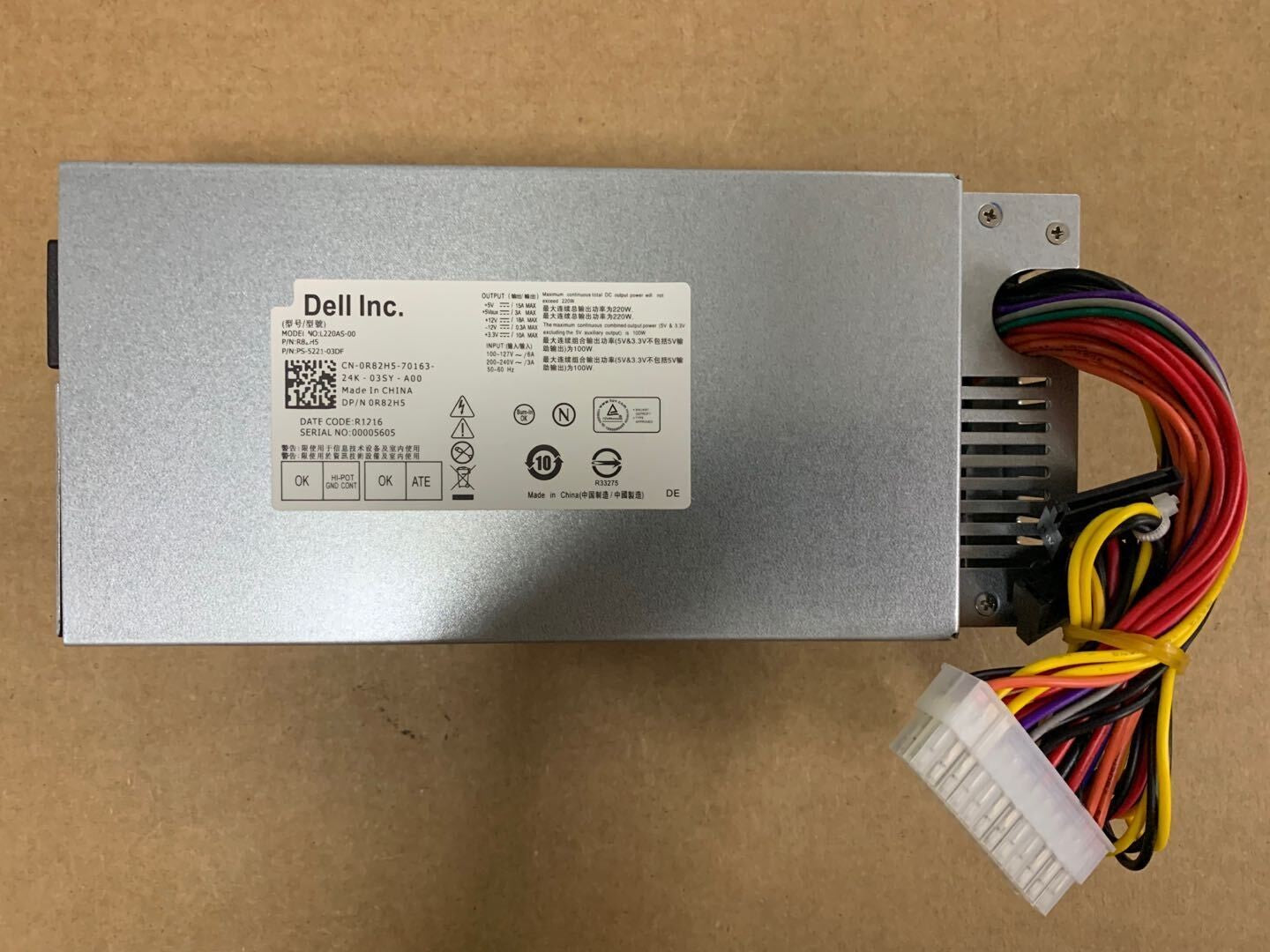 Dell Inspiron 3647 660S 270S D06S 220W Power Supply 650WP RTTPJ 89XW5 R82H5