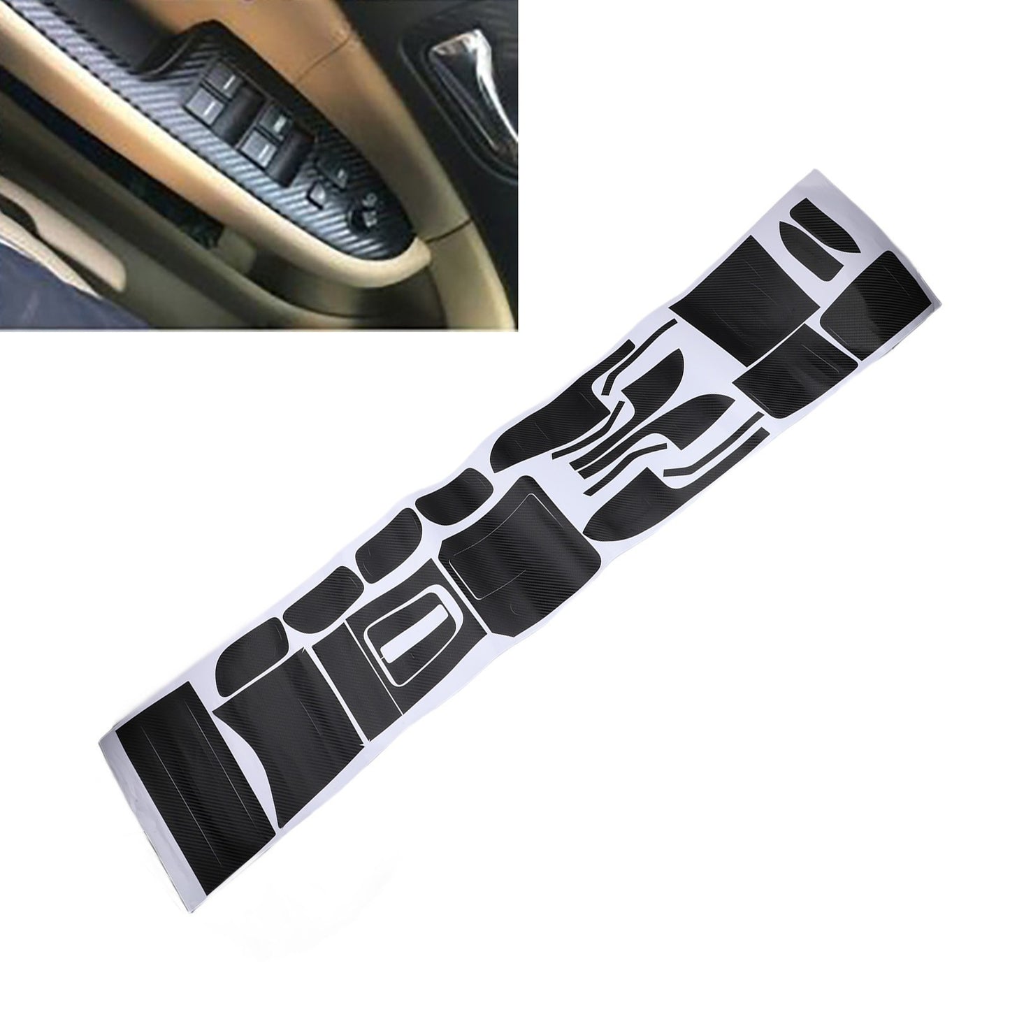 Vinyl Interior Sticker Black Car Carbon Fiber Center For Honda Accord 7th