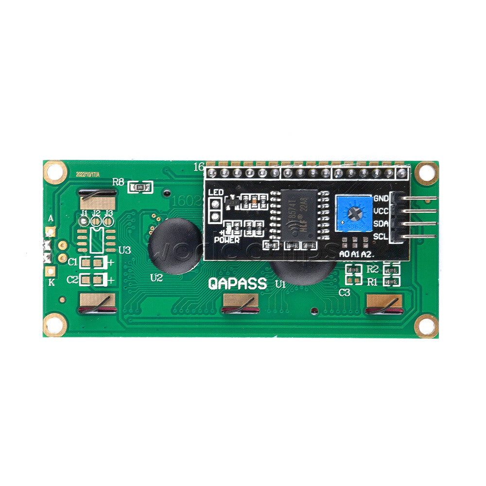5PCS Blue Display IIC/I2C/TWI/SPI Serial Interface 1602 16X2 LCD Module TOP
