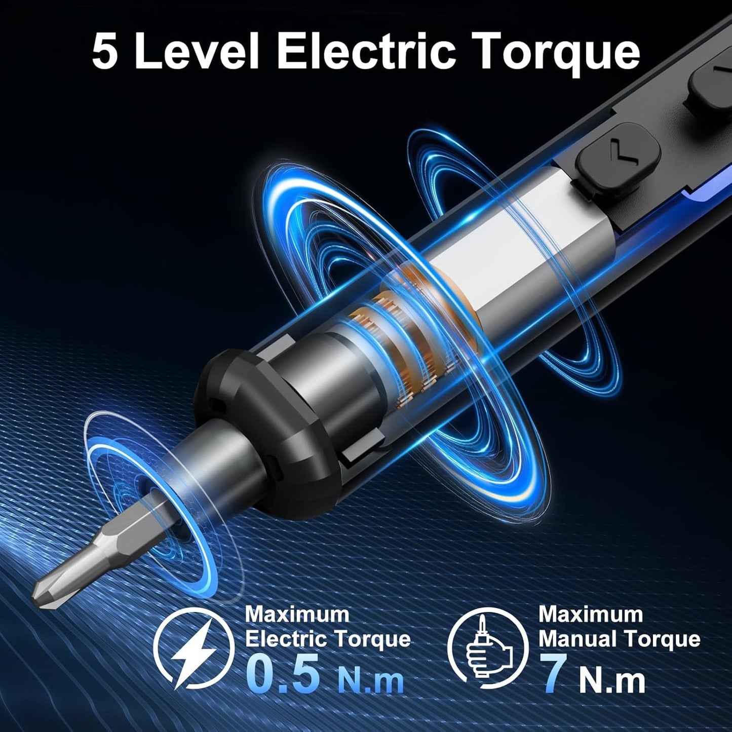 67-in-1 Precision Electric Screwdriver, 50 Bits, 5 Torque Settings, 4 LEDs
