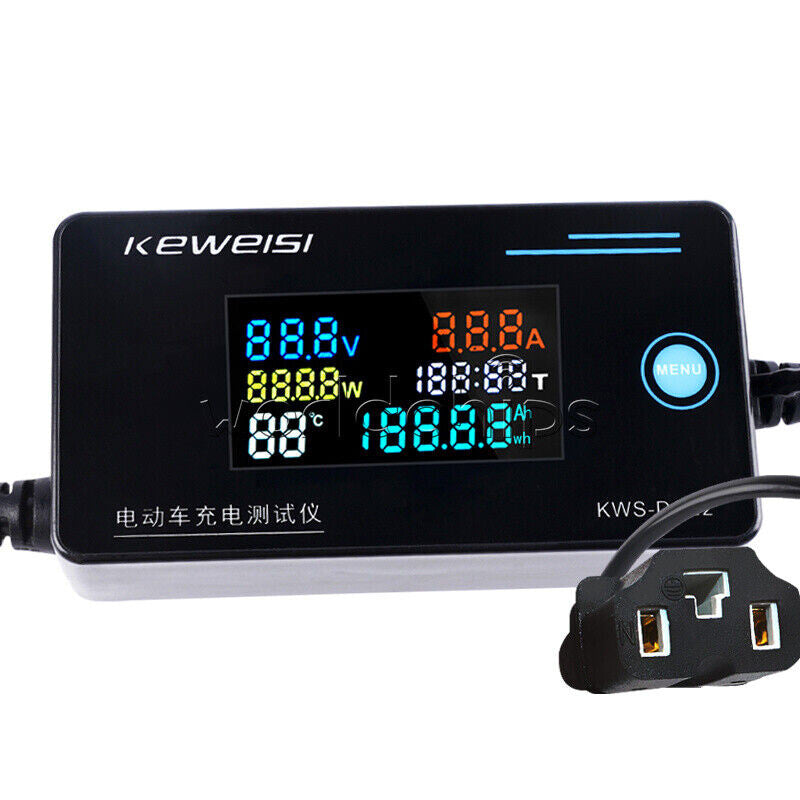 Electric Vehicle Charger Detector Voltage Current Meter Power Temp Tester 8-120V