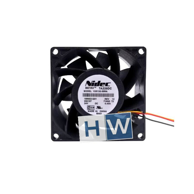 1PC Nidec V35132-55RA 3-wire 80 * 38MM 24v 0.45A 8CM High Air Volume Cooling Fan
