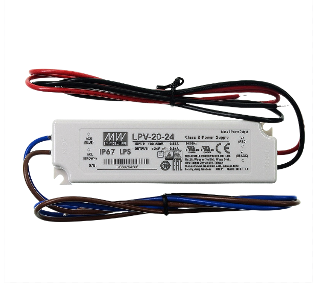 Mean Well switching power supply LPV-20 constant voltage IP67 LED 20W 5V12V24V