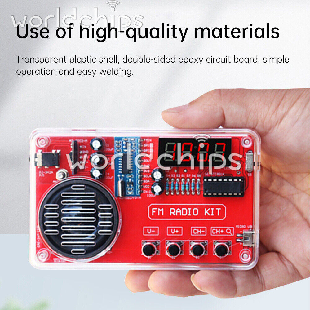 50-108MHZ FM Radio DIY Electronic Kits Soldering Practice Loose Part With Shell