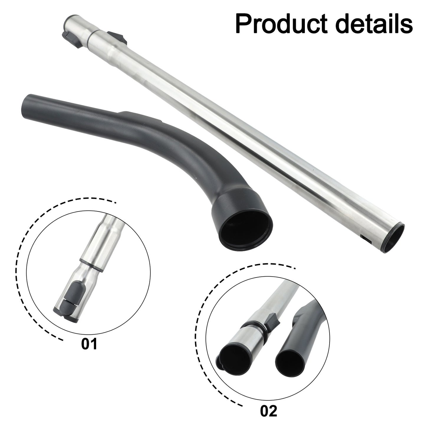 Telescopic Locking Suction Tube with Handle for Miele C1 C2 and C3 Models