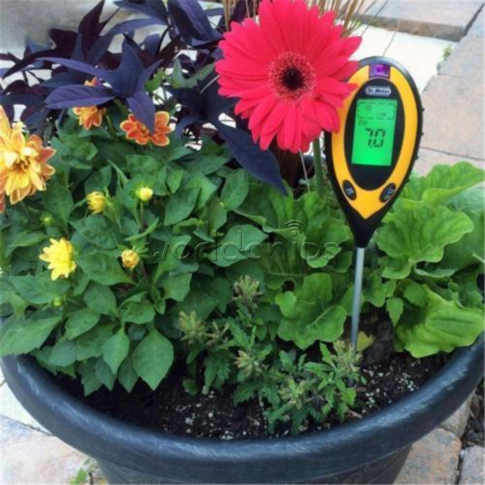 4 in 1 PH Soil Water Moisture Tester Temperature Sunlight Light Test Meter Plant