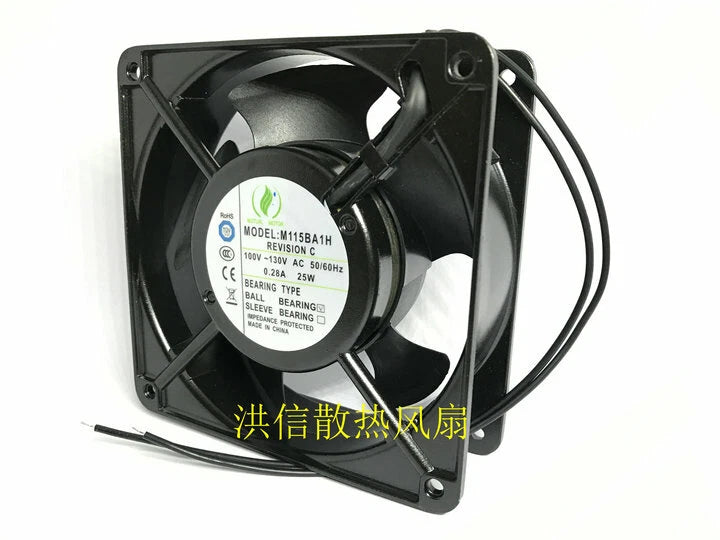 1 PCS  MUTUAL MOTOR  Fan  M115BA1H  AC100-130V 12038 12CM 2 Wire Aluminum frame