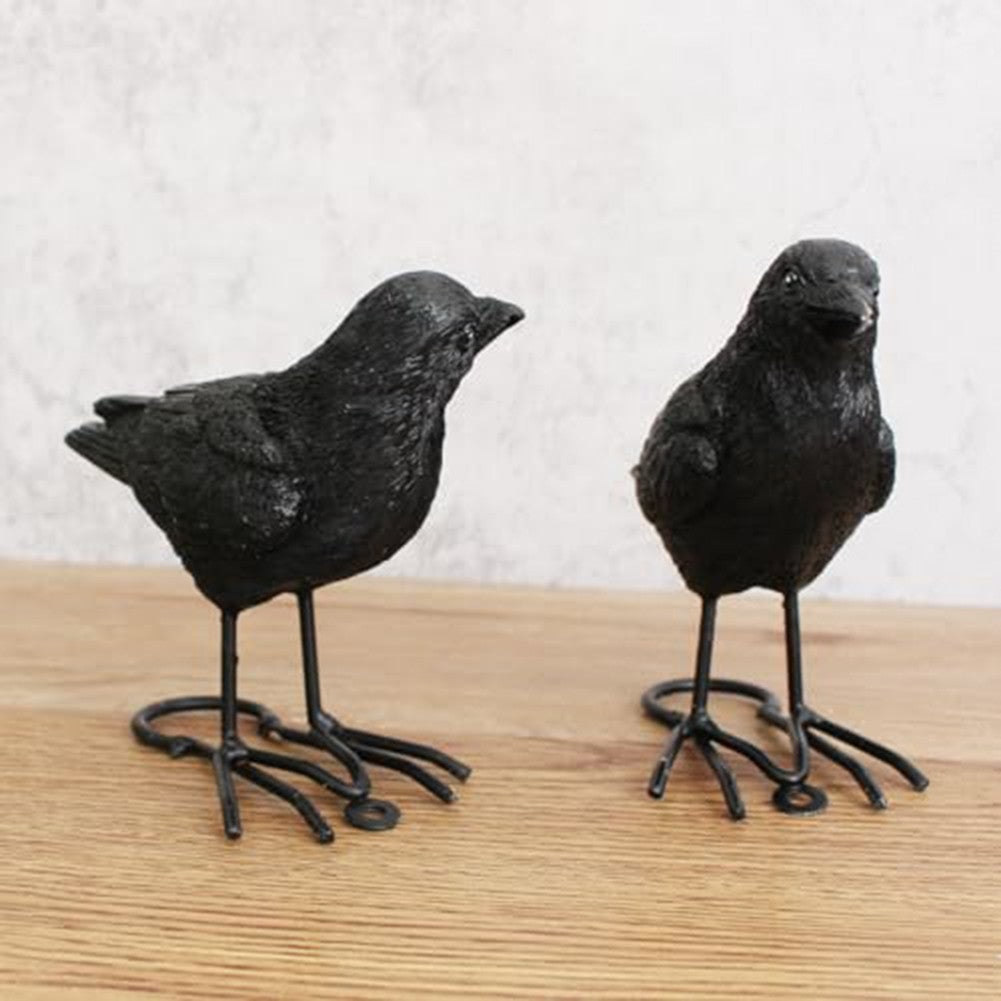 Unique Design Crow Figurines Set of Two Perfect for Creative Interiors