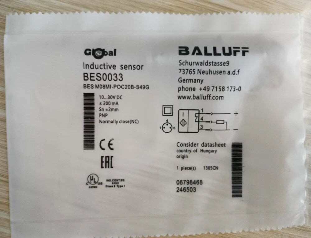 BALLUFF BES0033 BES M08MI-POC20B-S49G Inductive Proximity Switch #P