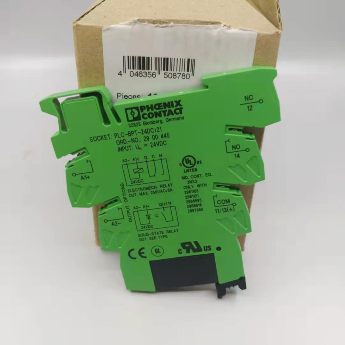 10pcs PHOENIX CONTACT Chip Relay Base PLC-BPT-24DC/21 2900445