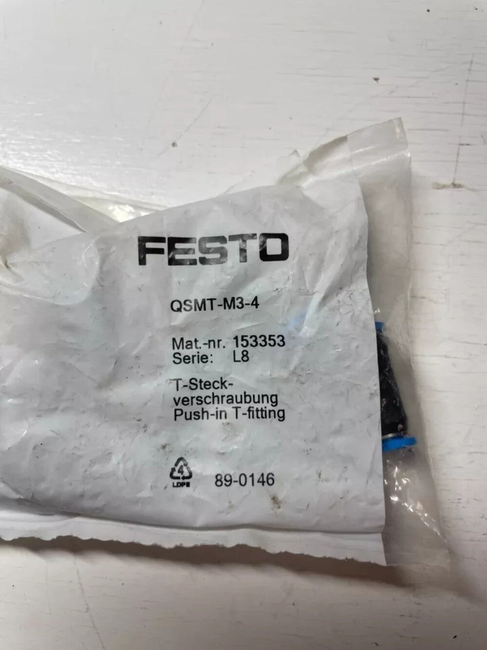 10pcs/bag For Festo QSMT-M3-4 Mini T-type quick insert connector