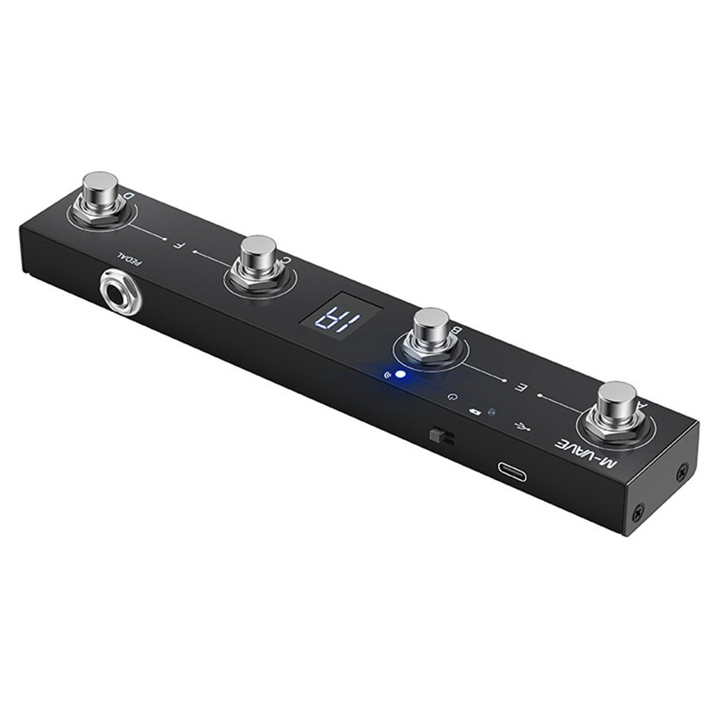Portable For MIDI Footswitch with 4 Functional Buttons and Long Battery Life
