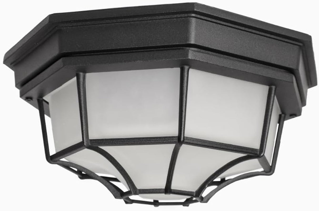 1020WT Crown Hill LED Light Bulb Compatible Aluminum Frosted Glass Outdoor Flush