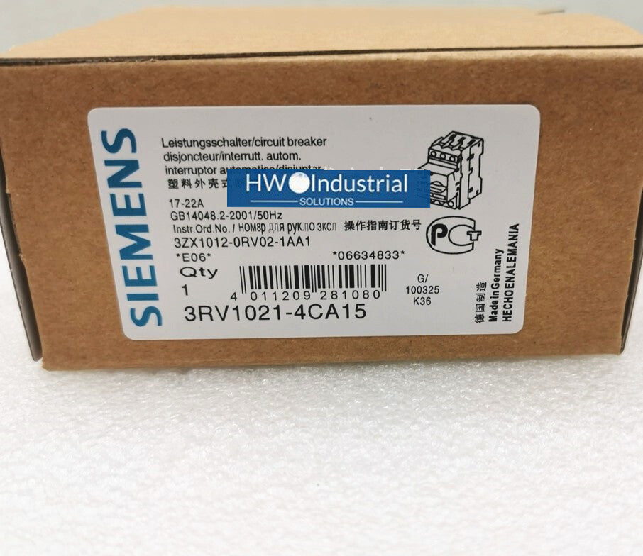 1pc  SIE-MENS  Motor Circuit Breaker 3RV1021-4CA15 17-22A