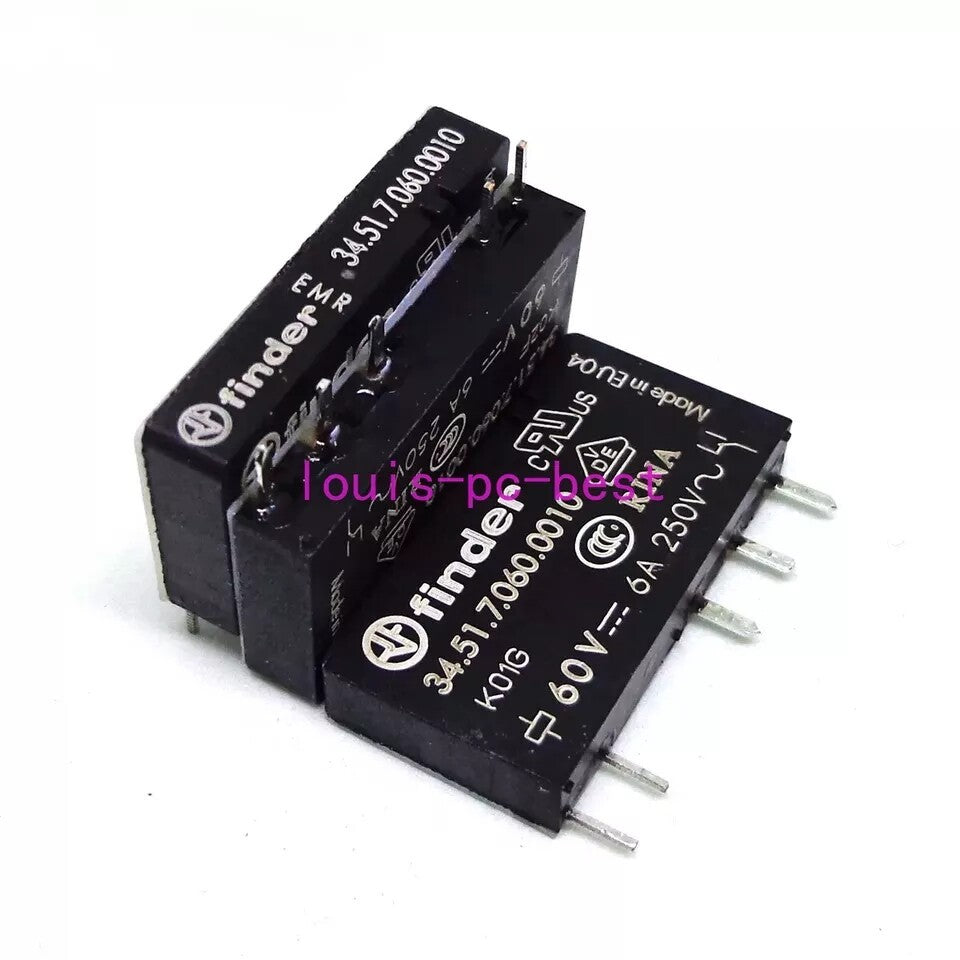 QTY:1  FIT FOR finder Relay 34.51.7.060.0010 60VDC 6A