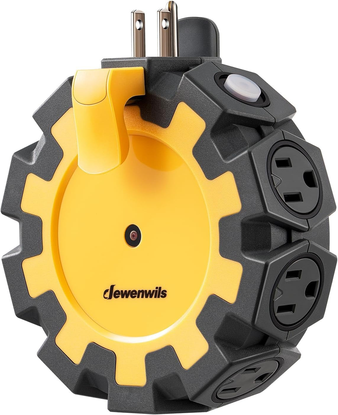 DEWENWILS Heavy Duty 8 Outlet Power Hub with Swivel Safety Covers, Outdoor Exten