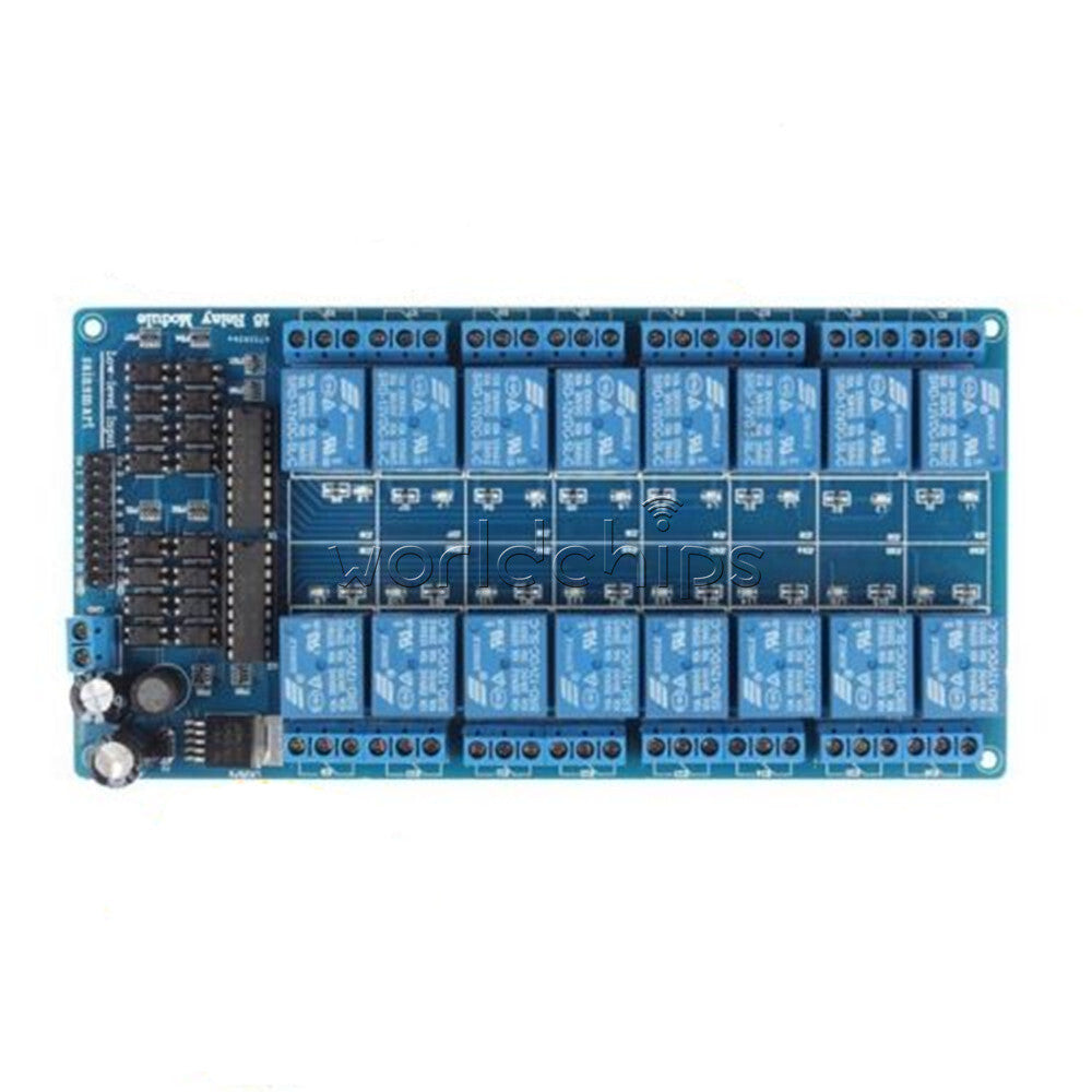 16-Channel Relay Shield Module with optocoupler LM2576 Power supply 12V Arduino