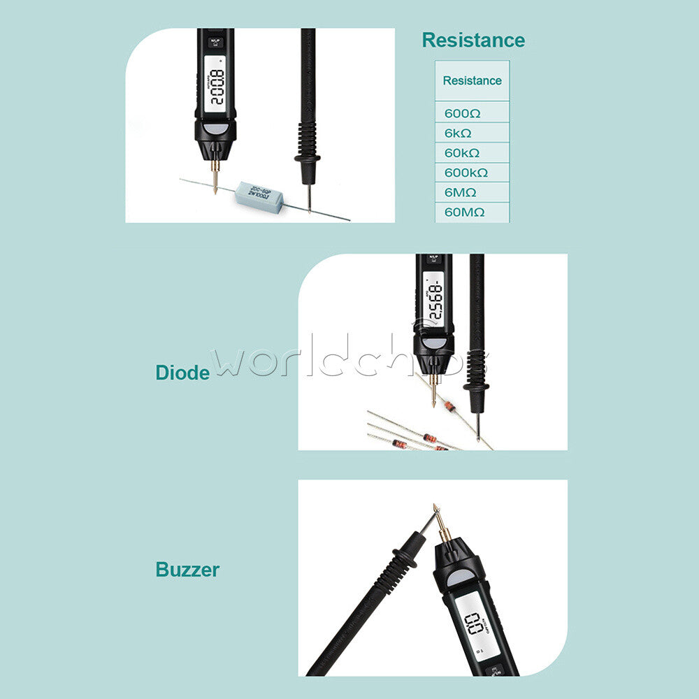 ET118 Digital Multimeter Voltmeter DC AC Resistance Diode Continuity Test