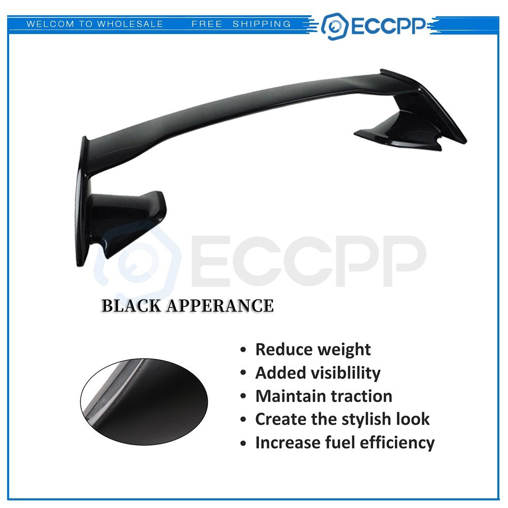 For 15-21 Subaru WRX STI Rear Trunk Lip Painted Black Spoiler Wing
