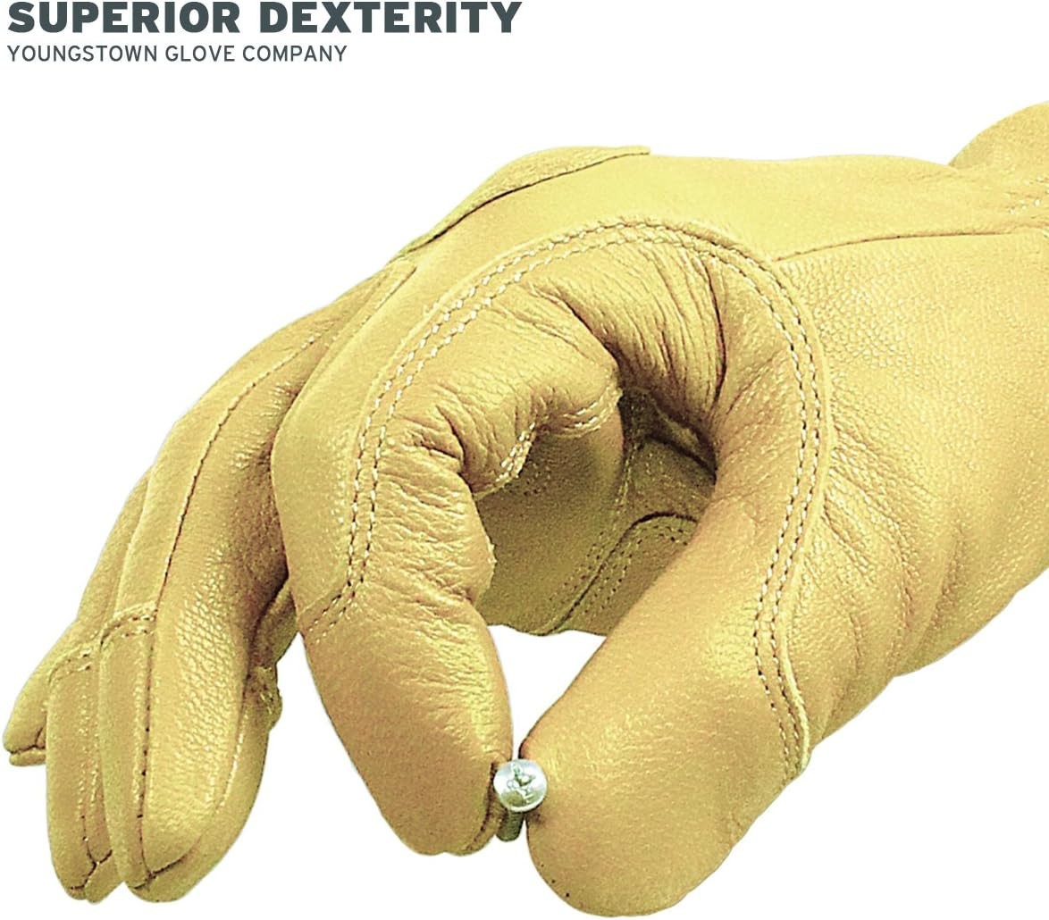 Double Layered Leather Work Gloves, Large - Arc Rated, Puncture Resistant