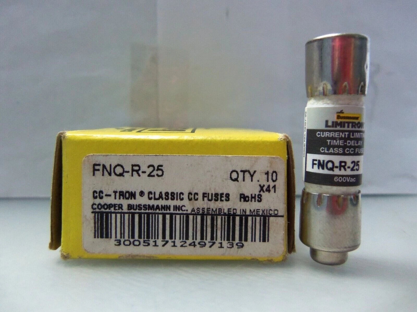 10pcs/box  Bussmann FNQ-R-25 Class CC 25 Amp Fuses 600 Volt Tron #P