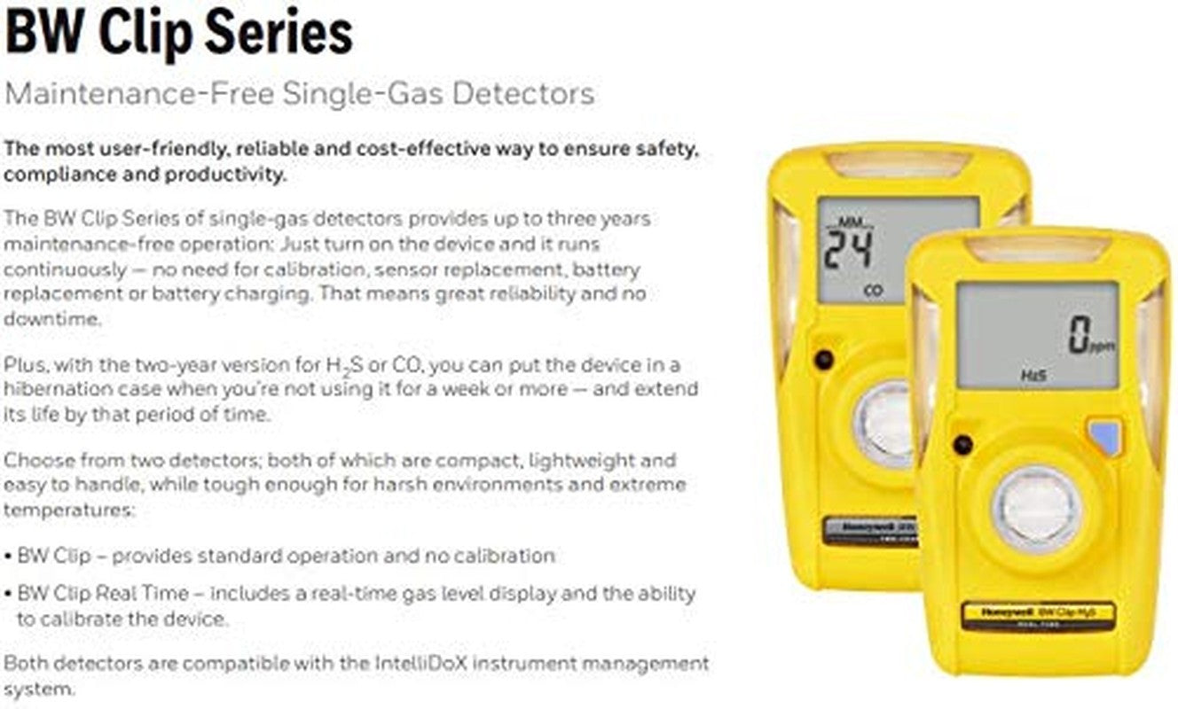 BWC2-X Single Gas O2 Monitor - 19.5/23.5 Range, Yellow, for Oxygen Detection