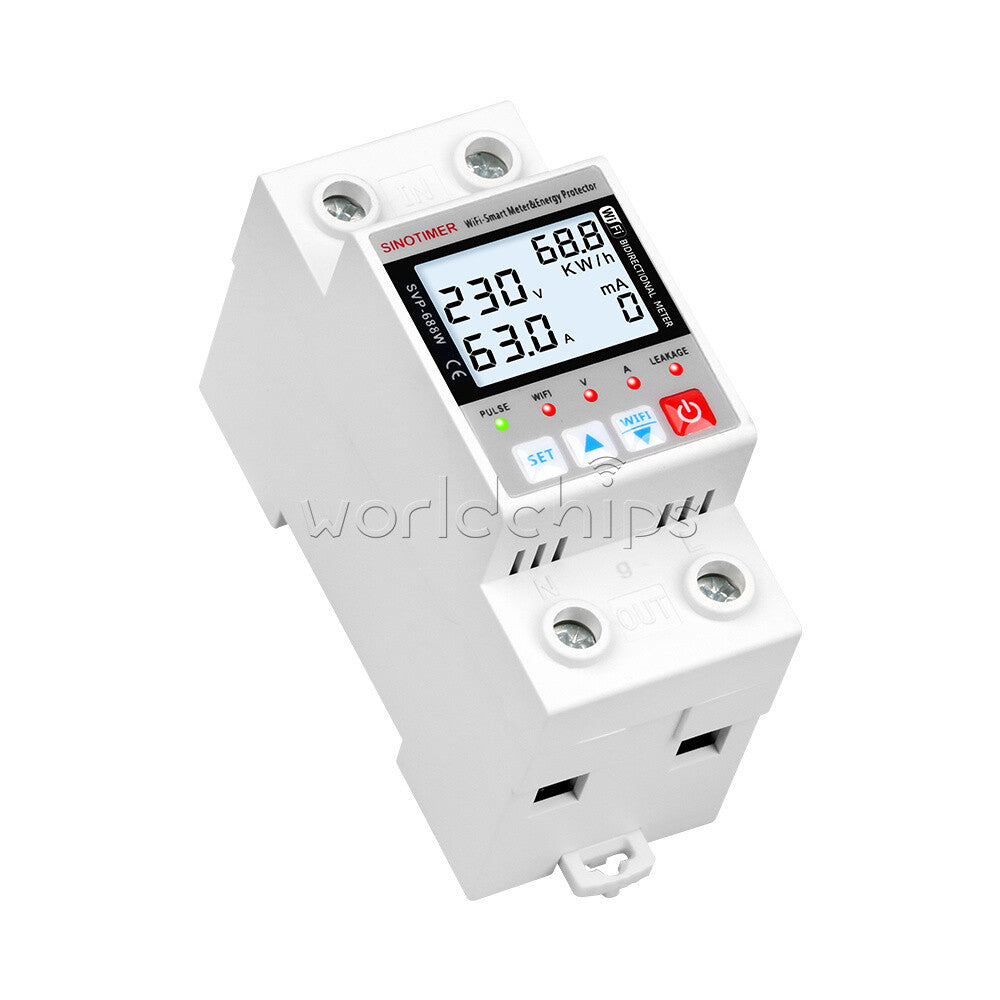 AC220V 63A Tuya Smart Under/Over voltage current Protector WIFI APP Control