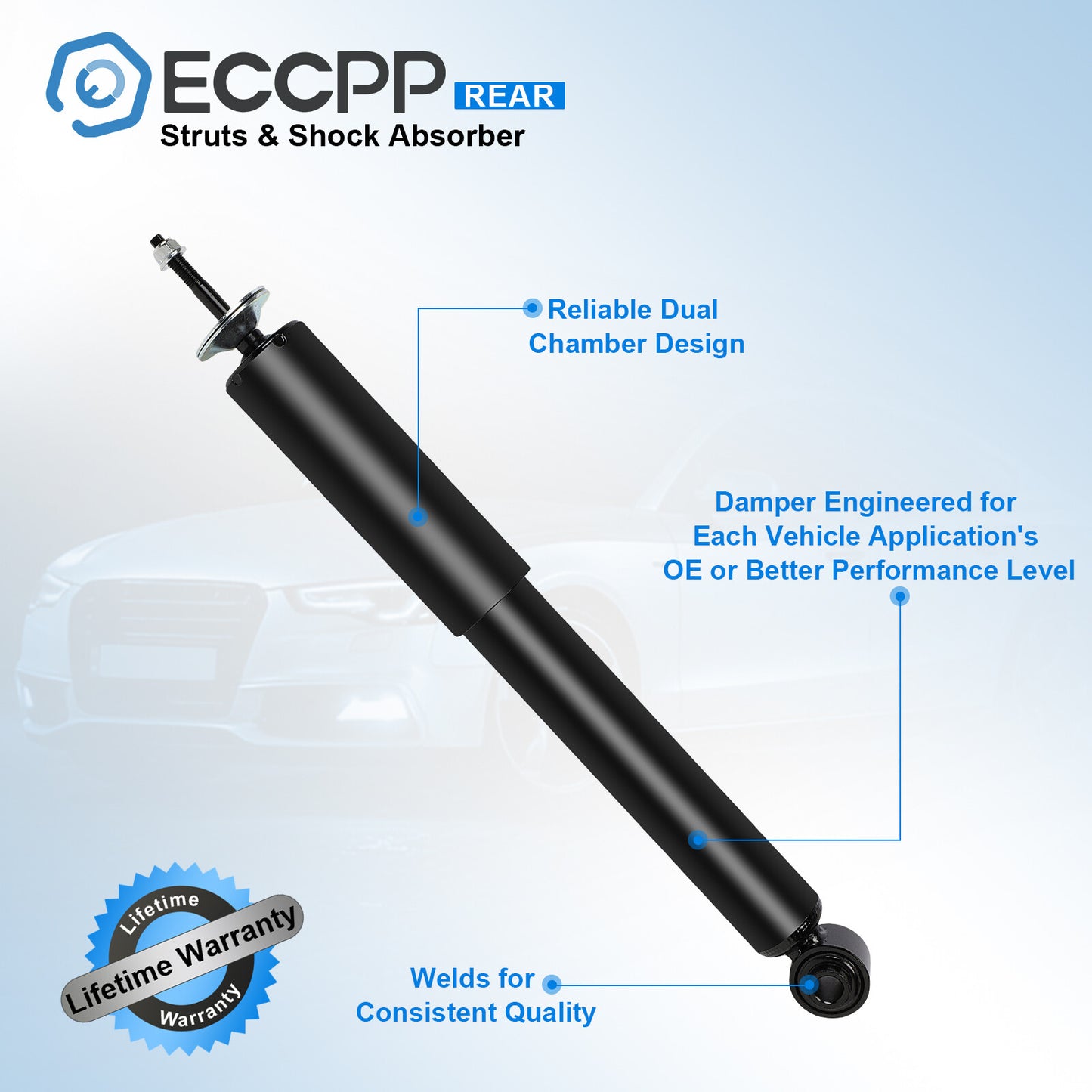 Rear Pair Struts Shocks For Chevrolet Malibu 2004-2012 Pontiac G6 2005-2010
