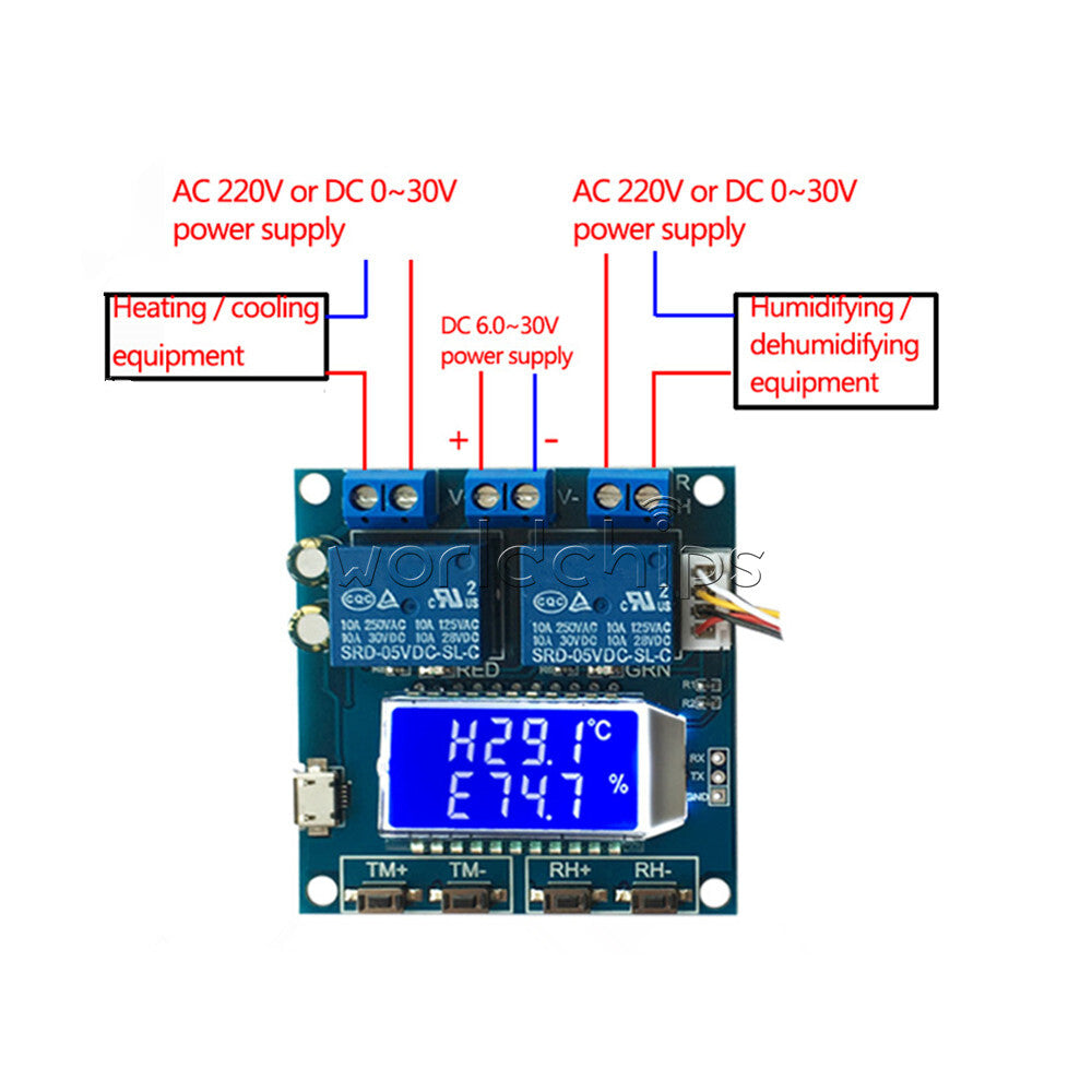 Digital Temperature Humidity Control Module Sensor 10A High Precision Controller