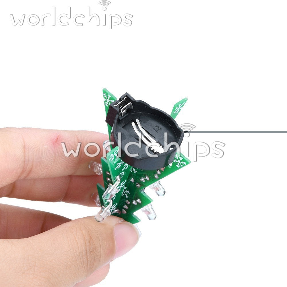 10set LED flash Christmas tree DIY kit Electronic Soldering Practice loose parts