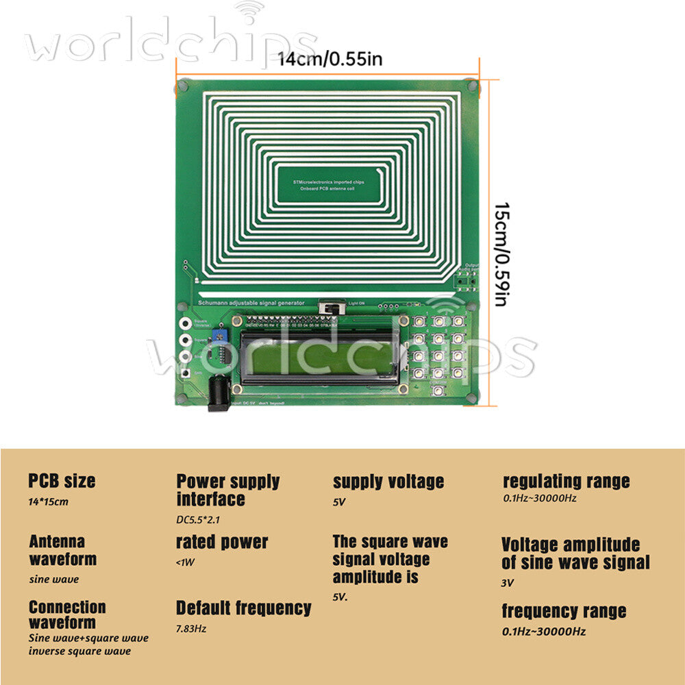 Adjustable 0.1Hz-30KHz Schumann Wave Ultra-low Frequency Pulse Generator DC 5V
