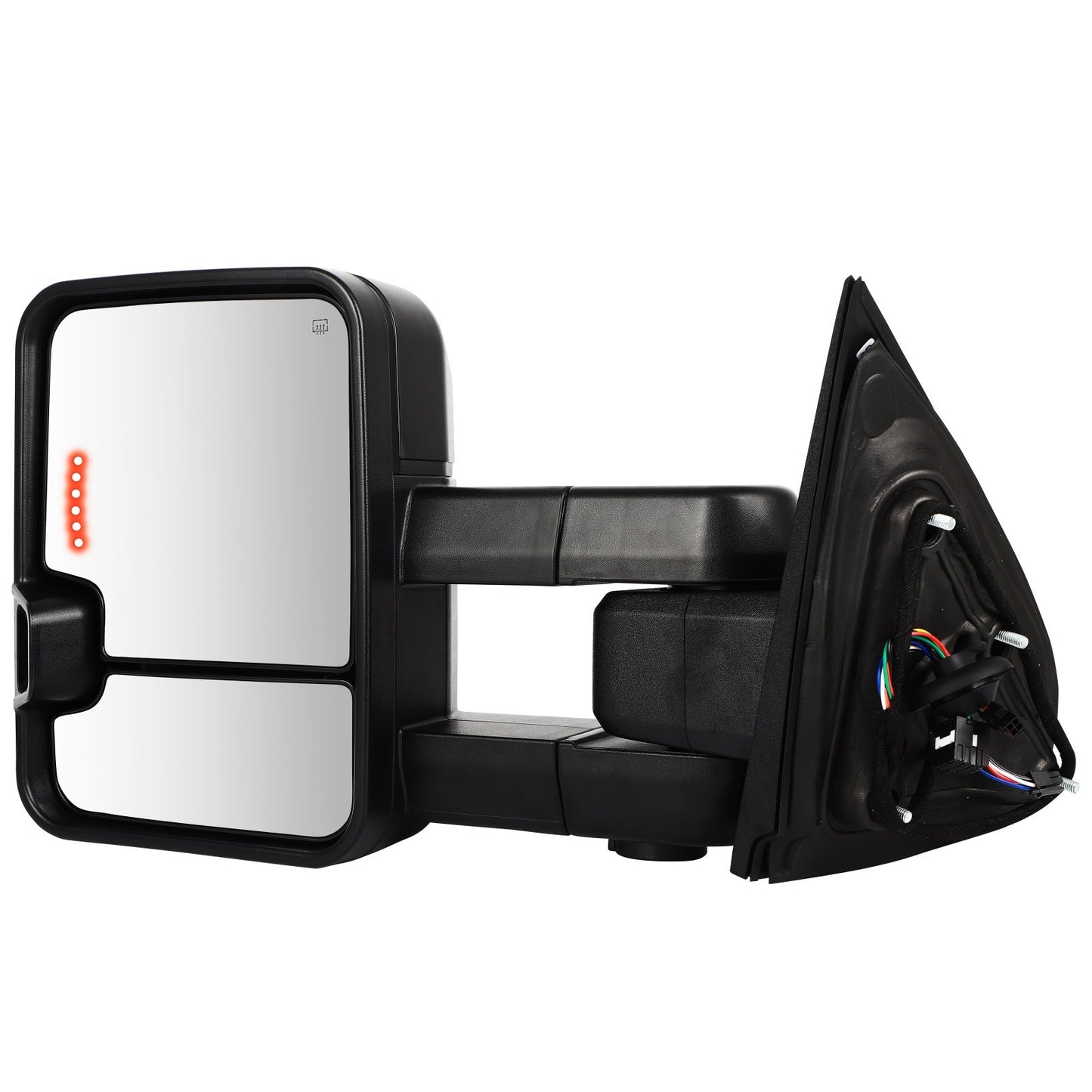 Power Heated LED Turn Signal Light Tow Mirrors For 14-18 Chevry Silverado Sierra
