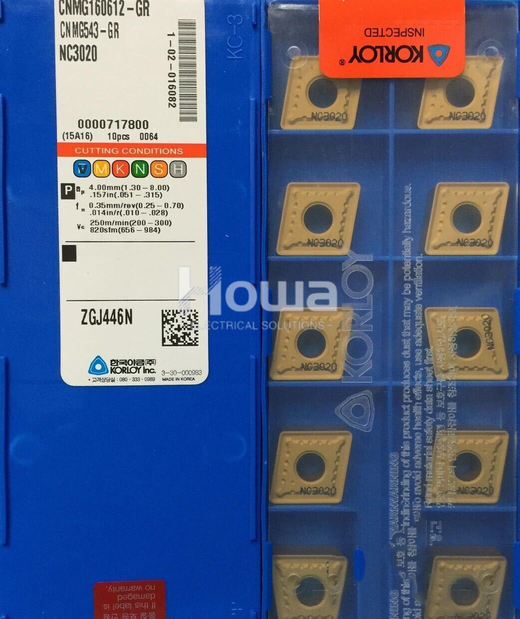 10Pcs/Box KORLOY CNMG160612-GR NC3020 CNMG543-GR CNC Blade Carbide Inserts