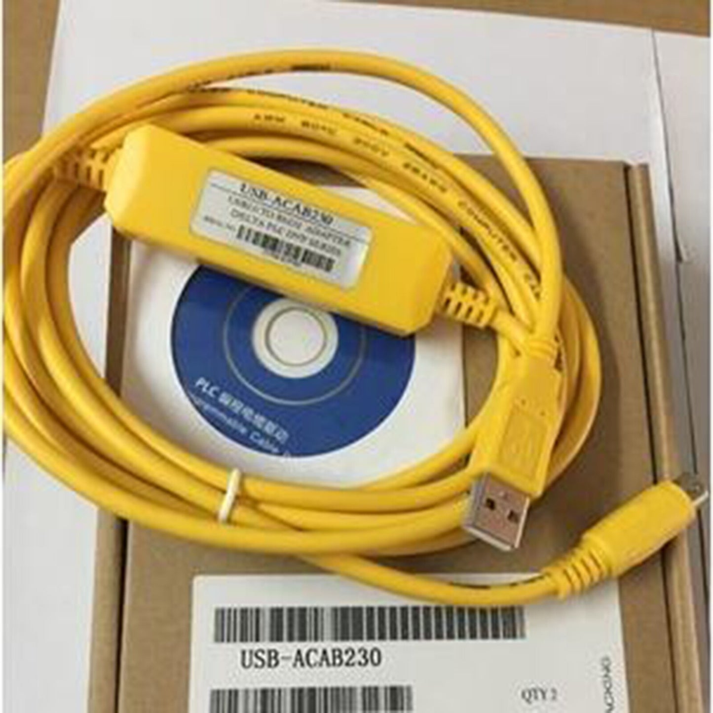Delta PLC Yellow/Black Programming Cable USB-ACAB230 USB-DVP USBACAB230 #