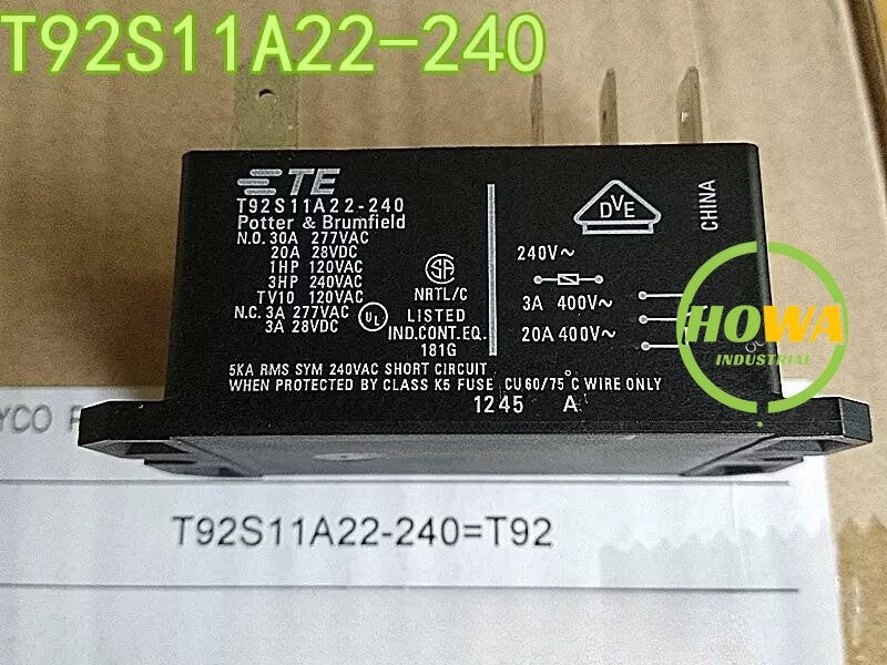 1/piece  T92S11A22-240 TE Power Relay 240VAC 8-pin 30A