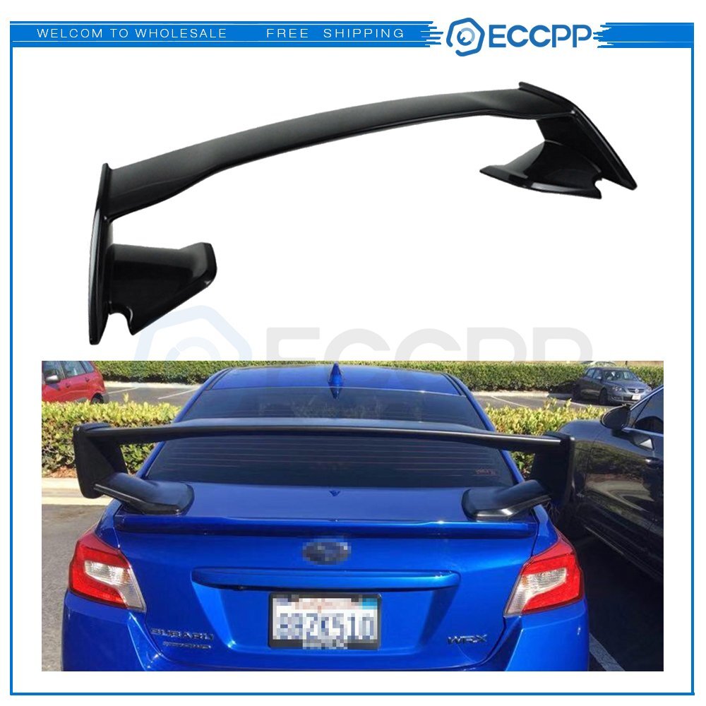 For 15-21 Subaru WRX STI Rear Trunk Lip Painted Black Spoiler Wing