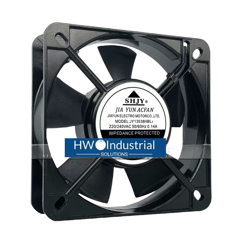SHJY 2-wire JY13538HBL2 13.5CM 220/240V 0.14A Cabinet Axial Flow Cooling Fan