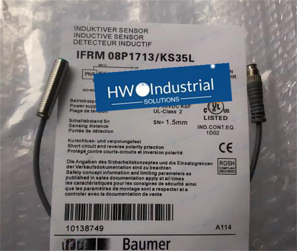 1/piece IFRM 08P1713/KS35L Baumer Inductive Proximity Switch Sensor