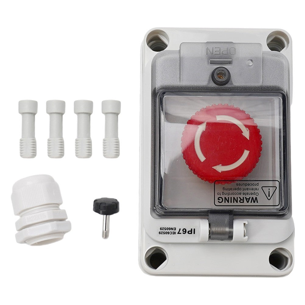 1pcs  Stop Button-Box 130*80*100mm Outlet Hole 22 With Connector