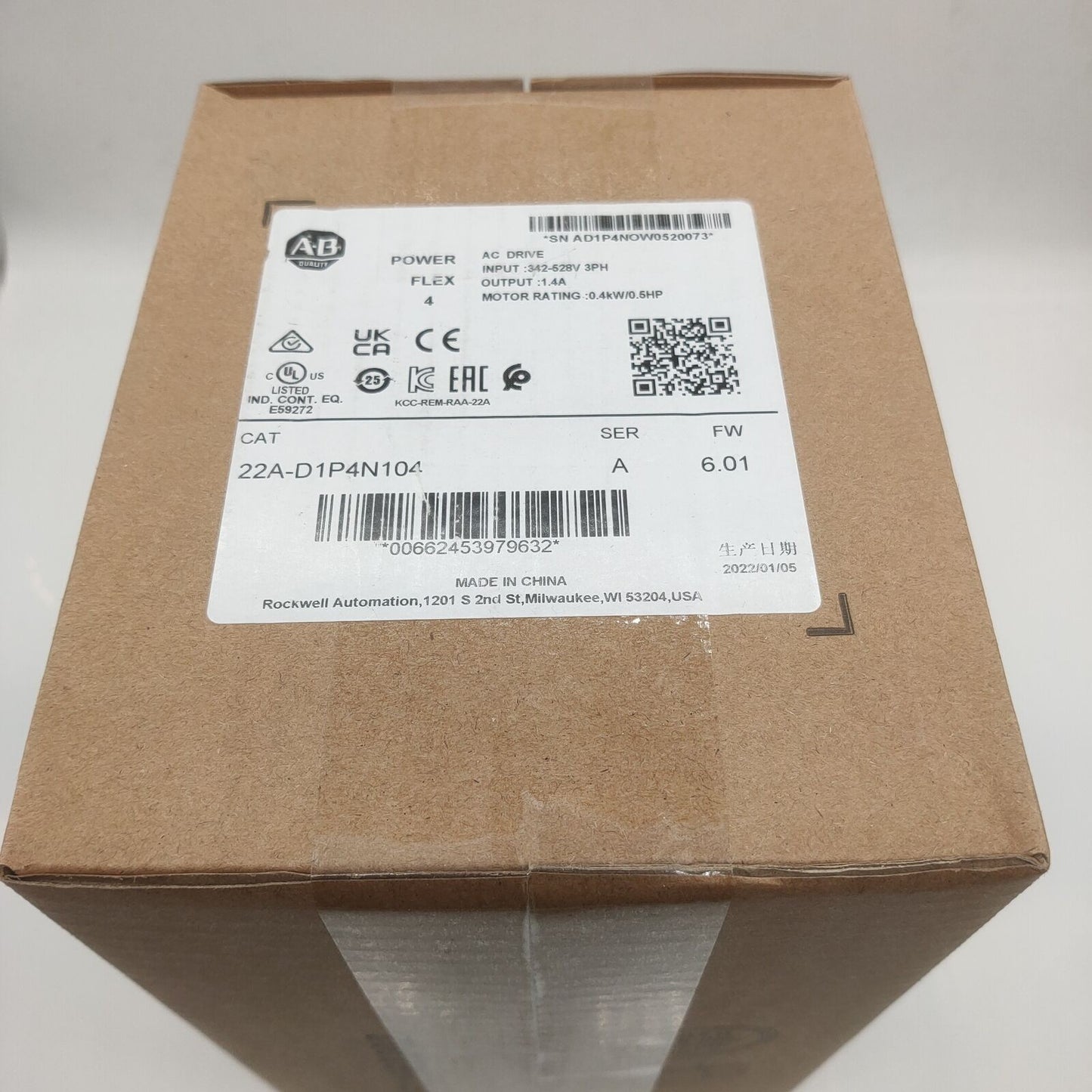 AB 22A-D1P4N104 PowerFlex4 AC Drive 22AD1P4N104