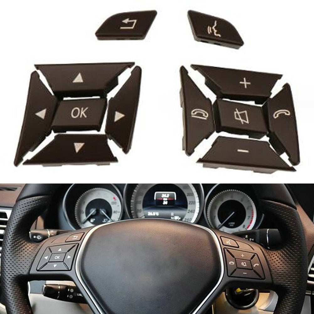 Brown Steering Wheel Switch Buttons For Mercedes W204 W212 C200 E260 E320 GLK260