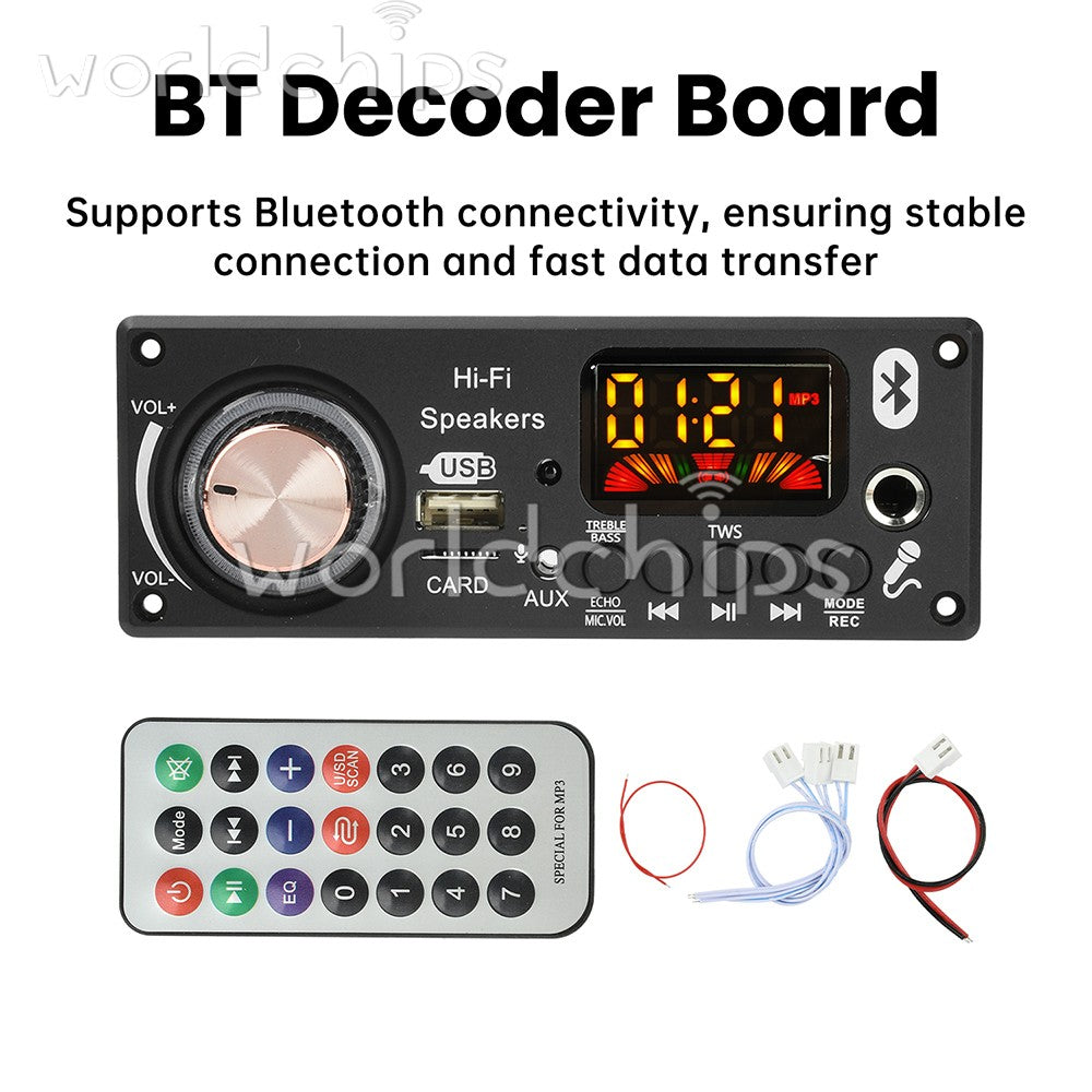DC 12V Bluetooth Car Audio MP3 Decoding Board TPA3116D2 Amplifier 2 * 50W+100W