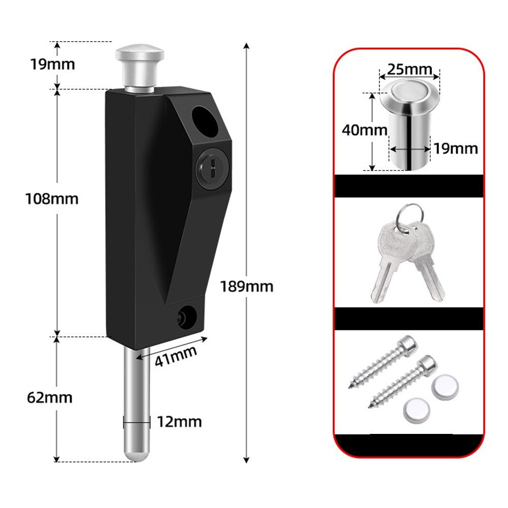 Floor Latch Lock with Automatic Compression Spring for Reliable Door Locking