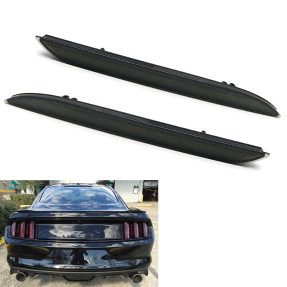 Black Smoked Lens Rear Bumper Reflector Lenses For Ford-Mustang 2015-17