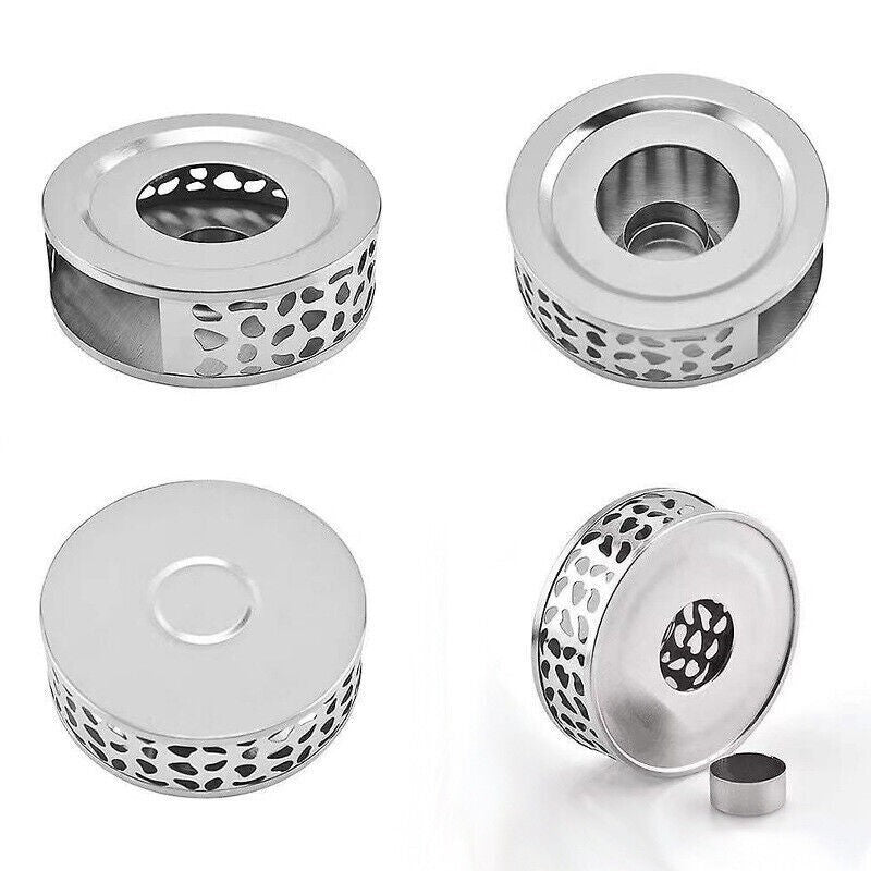 Stainless Steel Teapot Warmer Teapot Heater with Tealight Holder for Camping