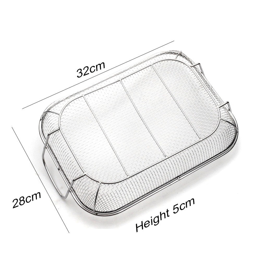 Vegetable Grill Basket Stainless Steel Heavy Duty 15 by 11 Inch for Barbecue