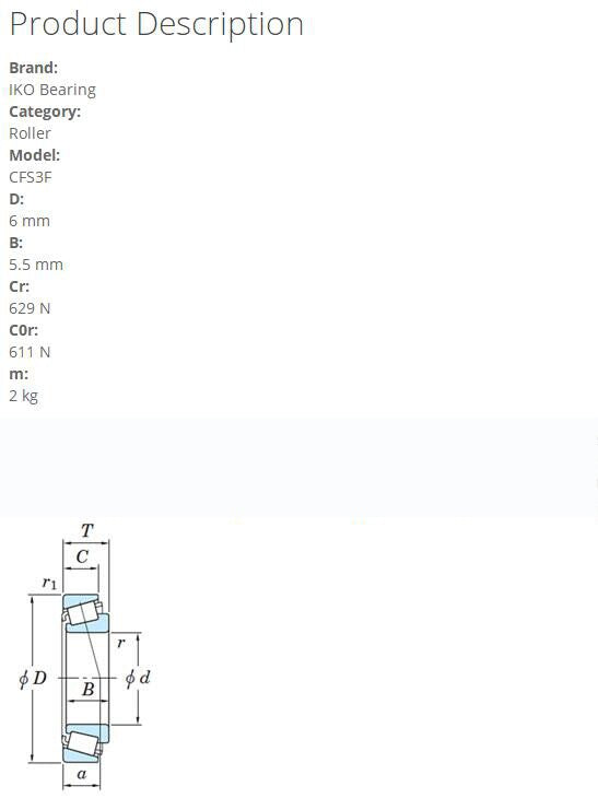 1pcs For IKO CFS3F Cam Followers,With Cage/With Hexagon Hole 3x6x4mm.